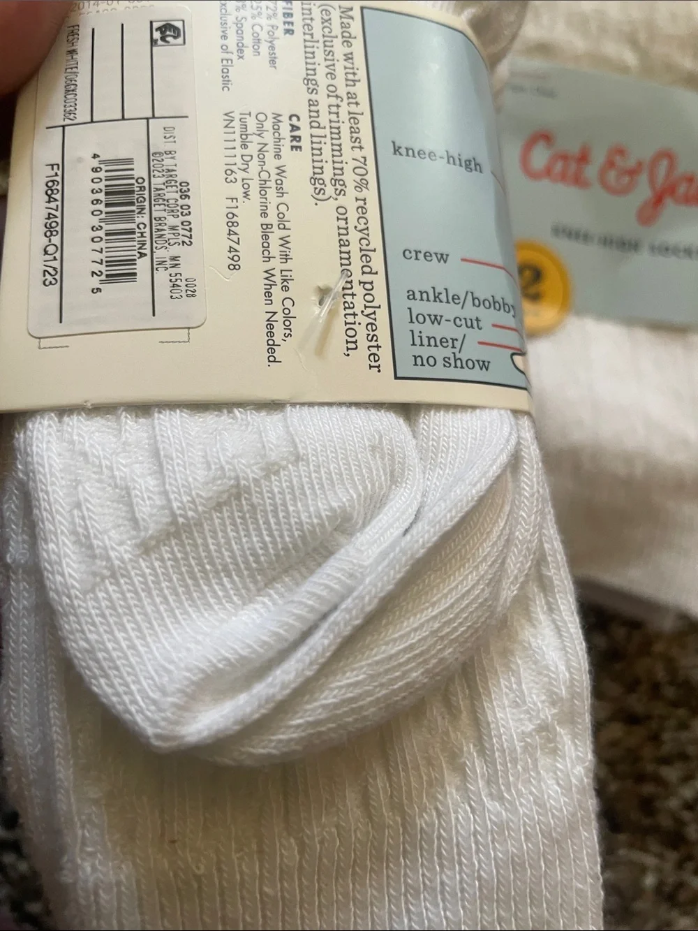 Cat & Jack White Knee-High Socks 2-Pack